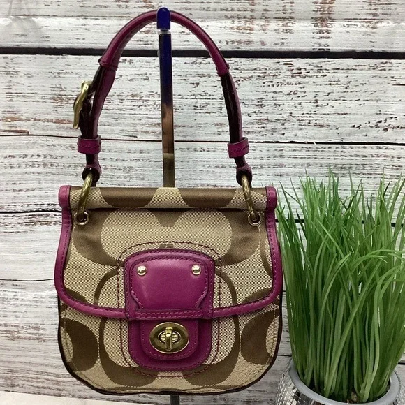 VINTAGE Y2K COACH HAND BAG‎ POPPY MINI WILLIS SIGNATURE CROSSBODY SHOULDER PURSE - Picture 2 of 16